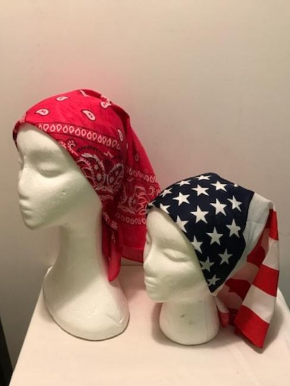 Pink & American Flag 2 Pack Bandana 100% Cotton Paisley Print One-Sided Scarf